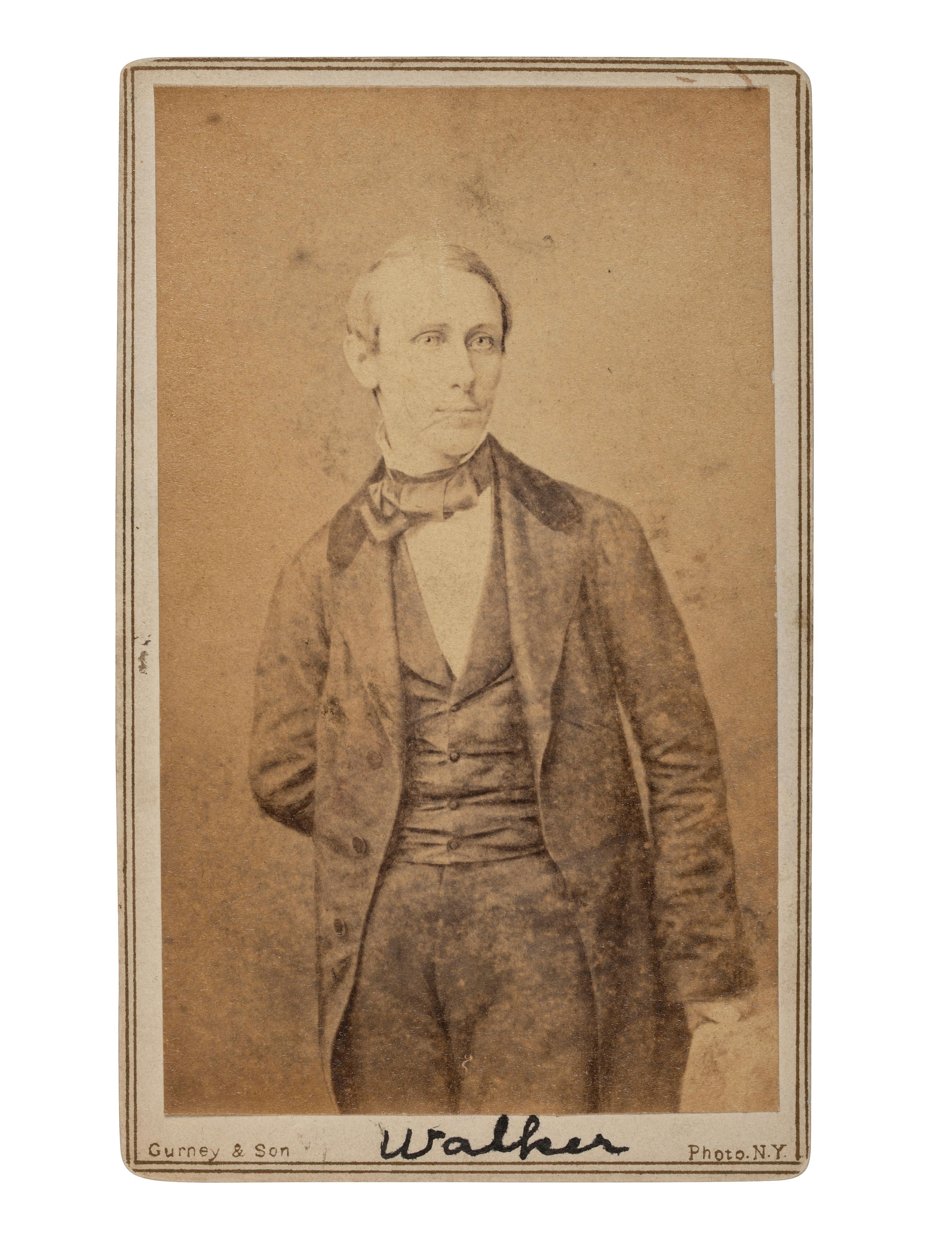 [WALKER, William (1824-1860)]. CDV of American "filibuster" William Walker. New York: Gurney & Son, n.d.