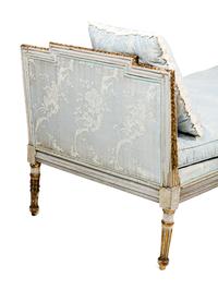 A Louis XVI Grey-Painted and Parcel-Gilt Lit du Jour