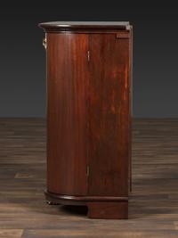 A Salter Double Bow-Front Lion Mask Carved Mahogany Record Cabinet