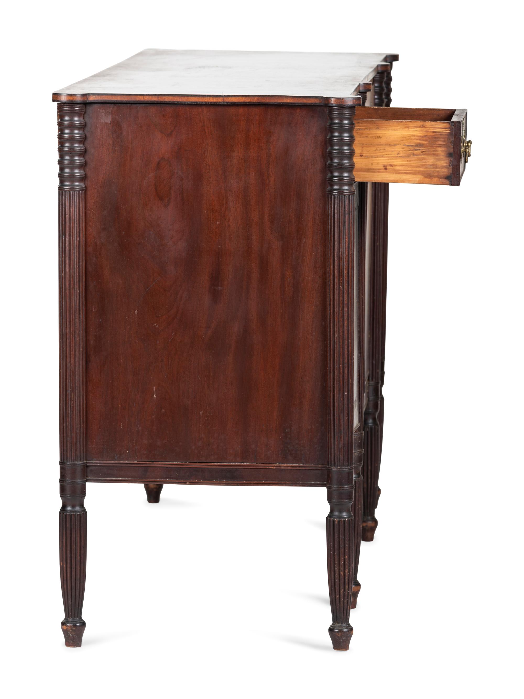 A Late Federal Mahogany Step-Back Sideboard