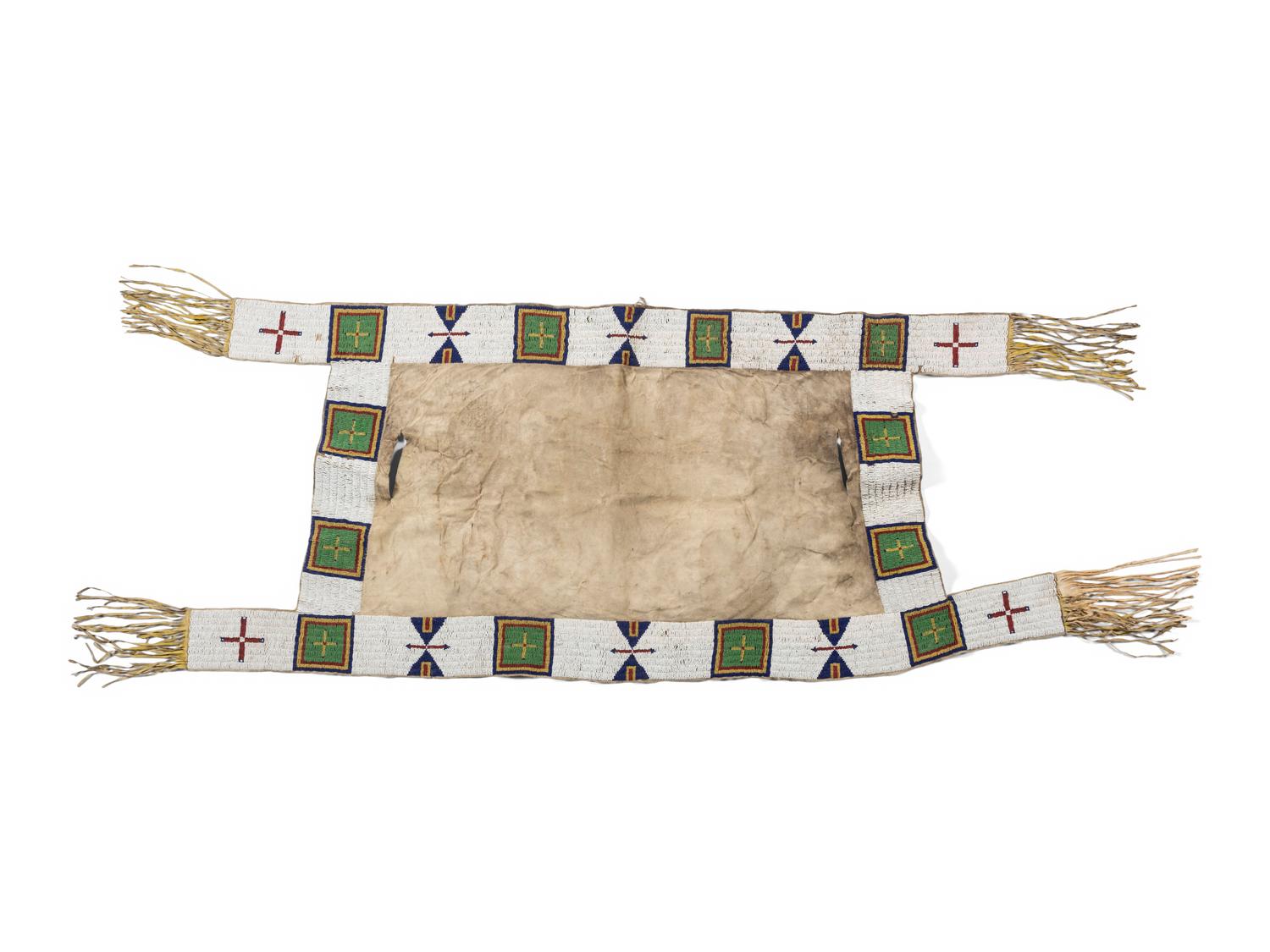 Sioux Beaded Hide Saddle Blanket
