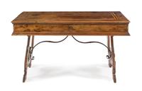 An Italian Inlaid Walnut Writing Table Height 33 x width 58 1/4 x depth 30 inches. — 17TH/18TH CENTURY