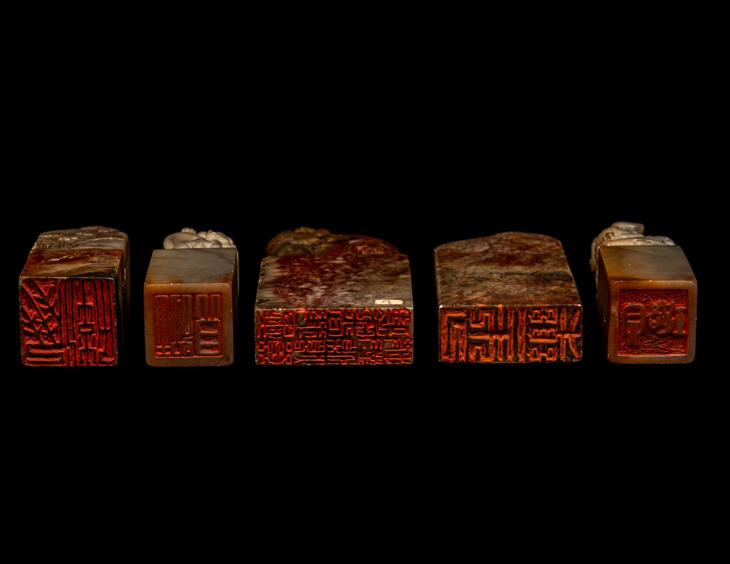 Five Chinese Soapstone Seals