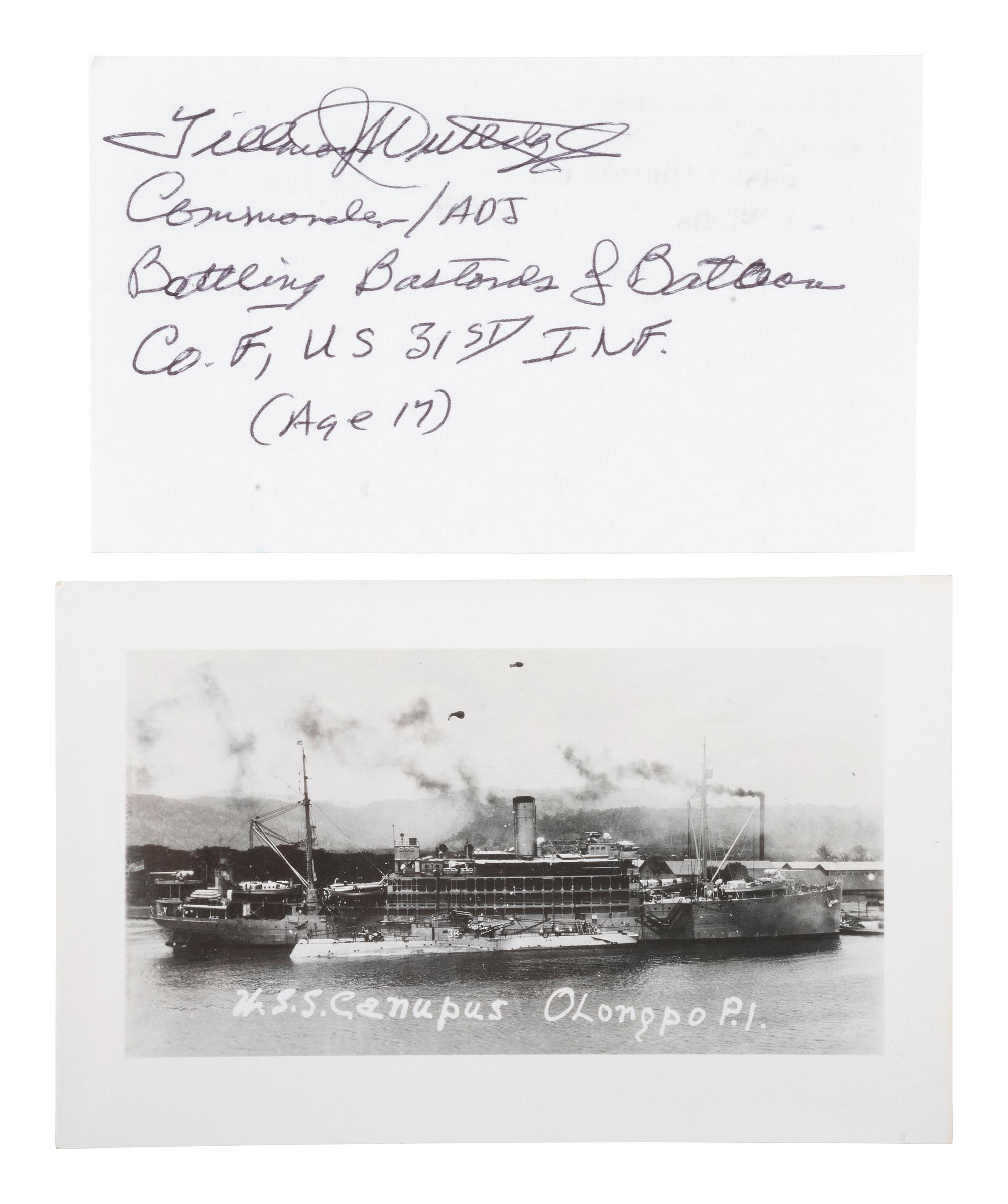 [WWII]. Bataan and Corregidor survivor signatures incl. Generals Wainwright and MacArthur.