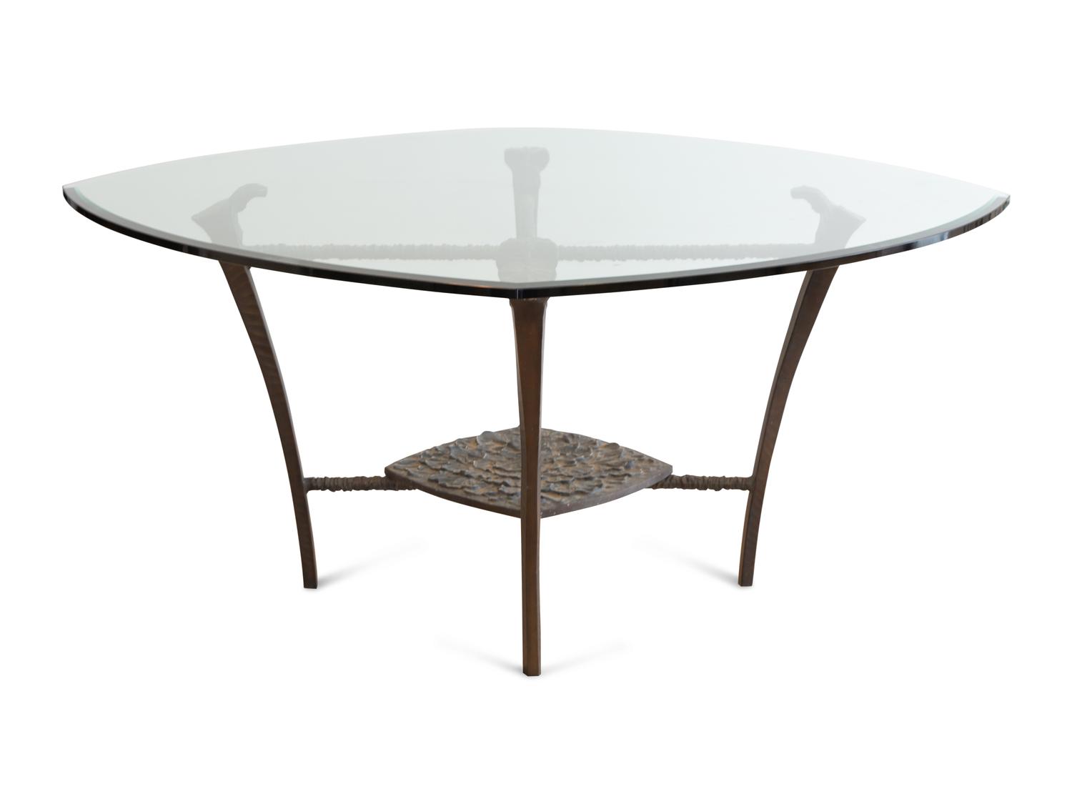 A Suite of Michael Taylor Arcadia Patinated Aluminum Outdoor Dining Furniture