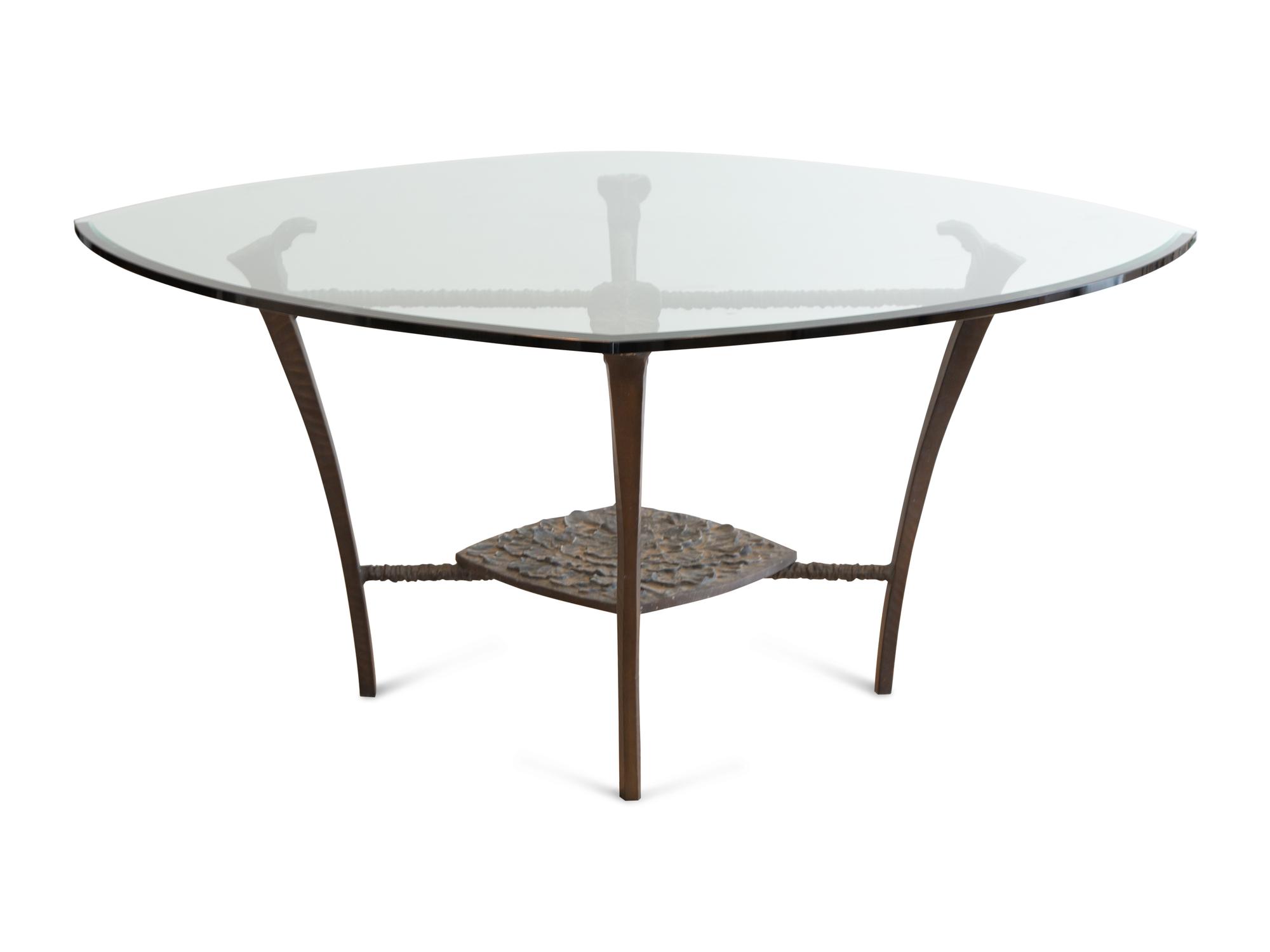 A Suite of Michael Taylor Arcadia Patinated Aluminum Outdoor Dining Furniture