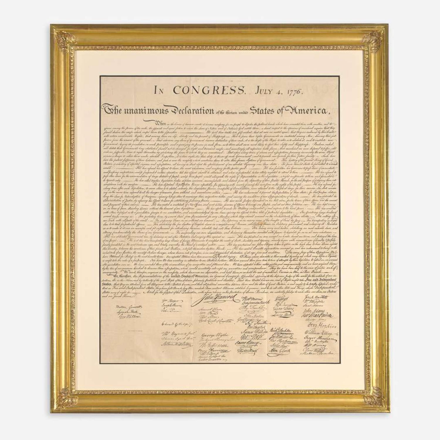 [Americana] [Declaration of Independence] (Force, Peter) In Congress, July 4, 1776. The unanimous Declaration of the thirteen united States of America