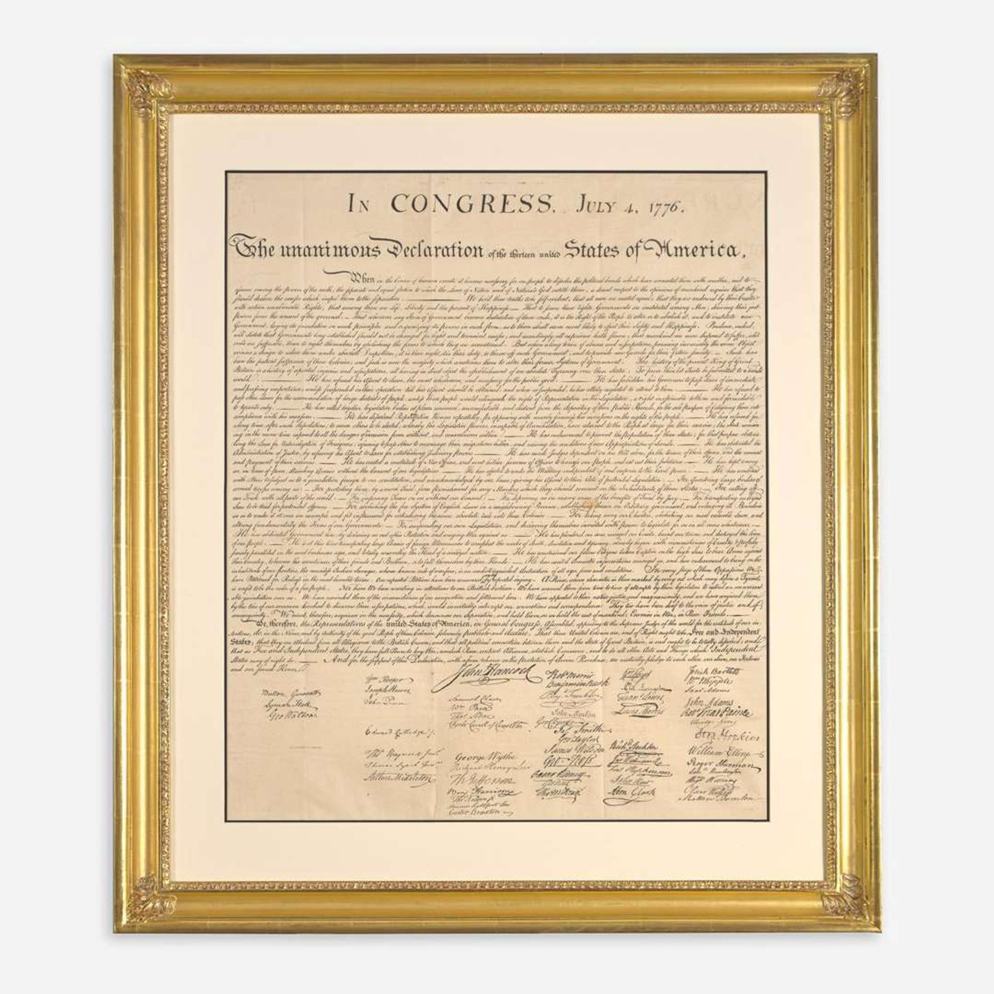 [Americana] [Declaration of Independence] (Force, Peter) In Congress, July 4, 1776. The unanimous Declaration of the thirteen united States of America