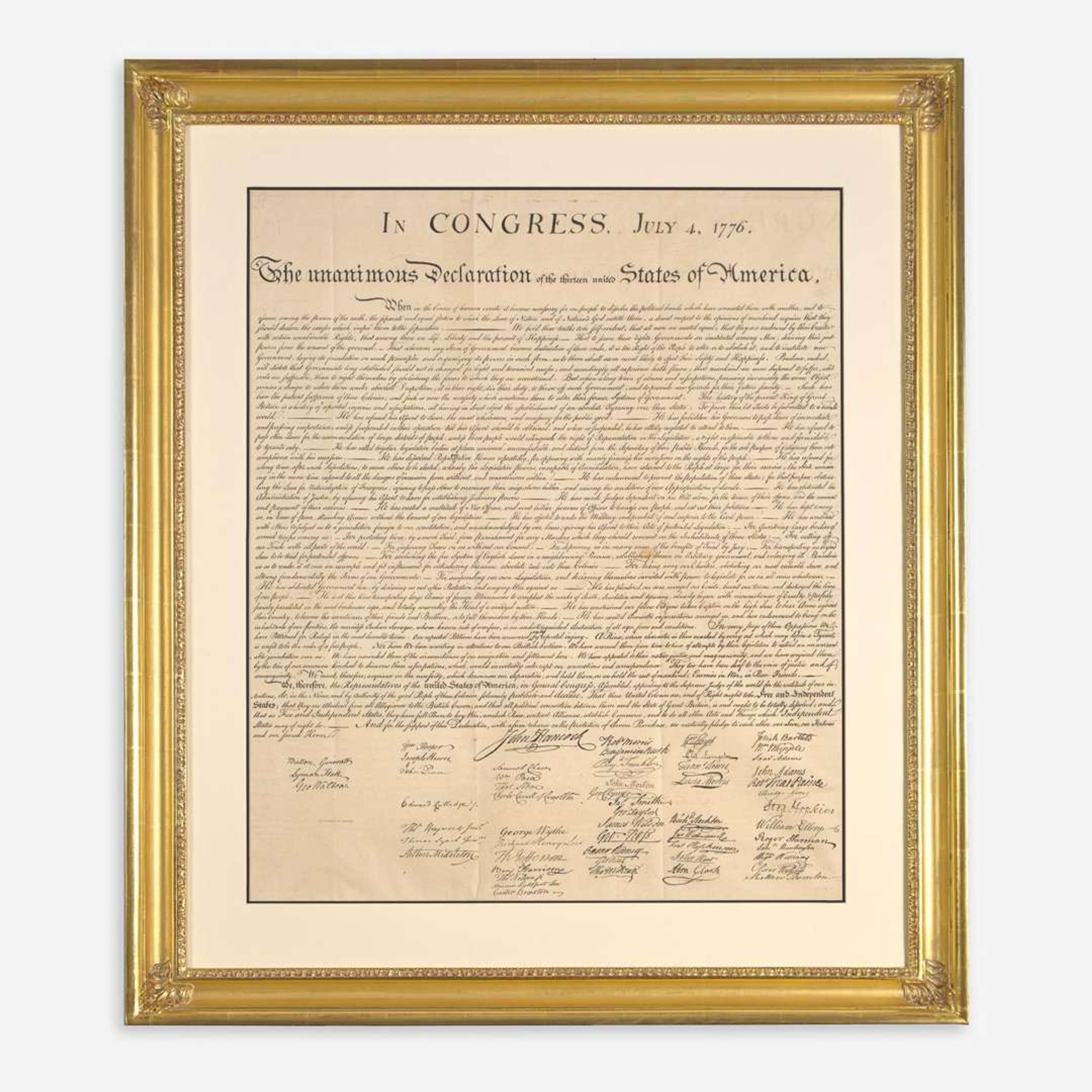 [Americana] [Declaration of Independence] (Force, Peter) In Congress, July 4, 1776. The unanimous Declaration of the thirteen united States of America