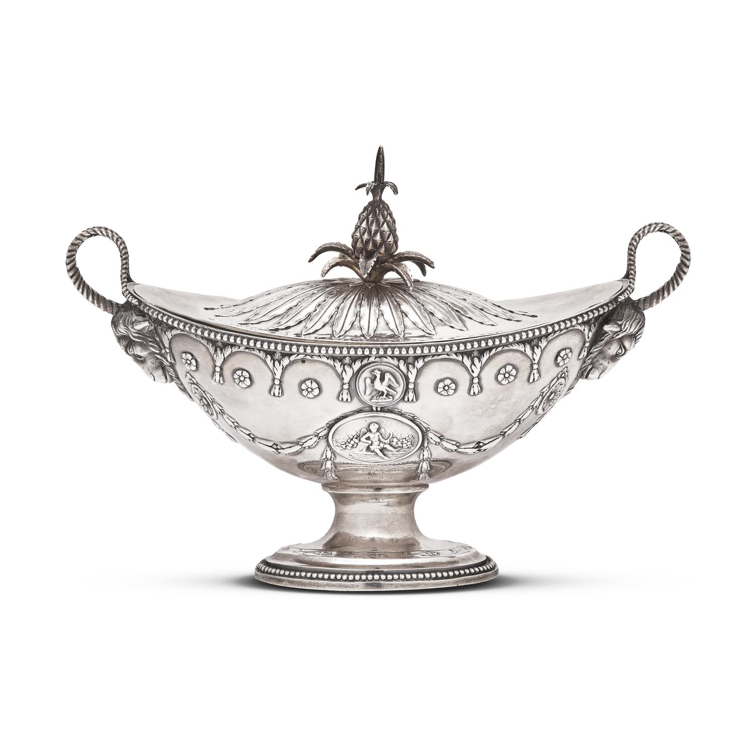 A Neoclassical Sterling Silver Covered Sauce Tureen Presented by Elizabeth Willing Powel (1743-1830) to Edward Shippen Burd (1779-1848), Philadelphia