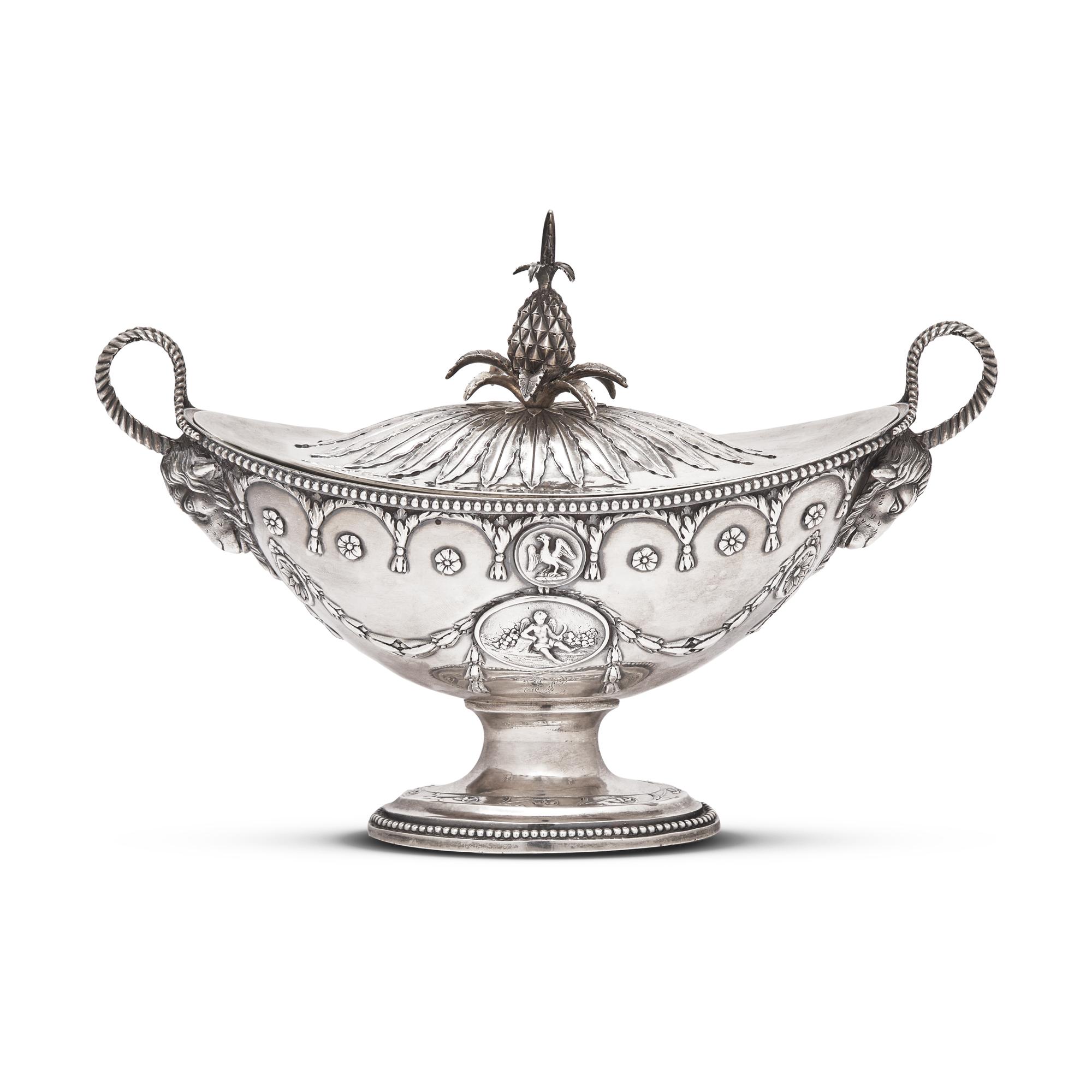 A Neoclassical Sterling Silver Covered Sauce Tureen Presented by Elizabeth Willing Powel (1743-1830) to Edward Shippen Burd (1779-1848), Philadelphia