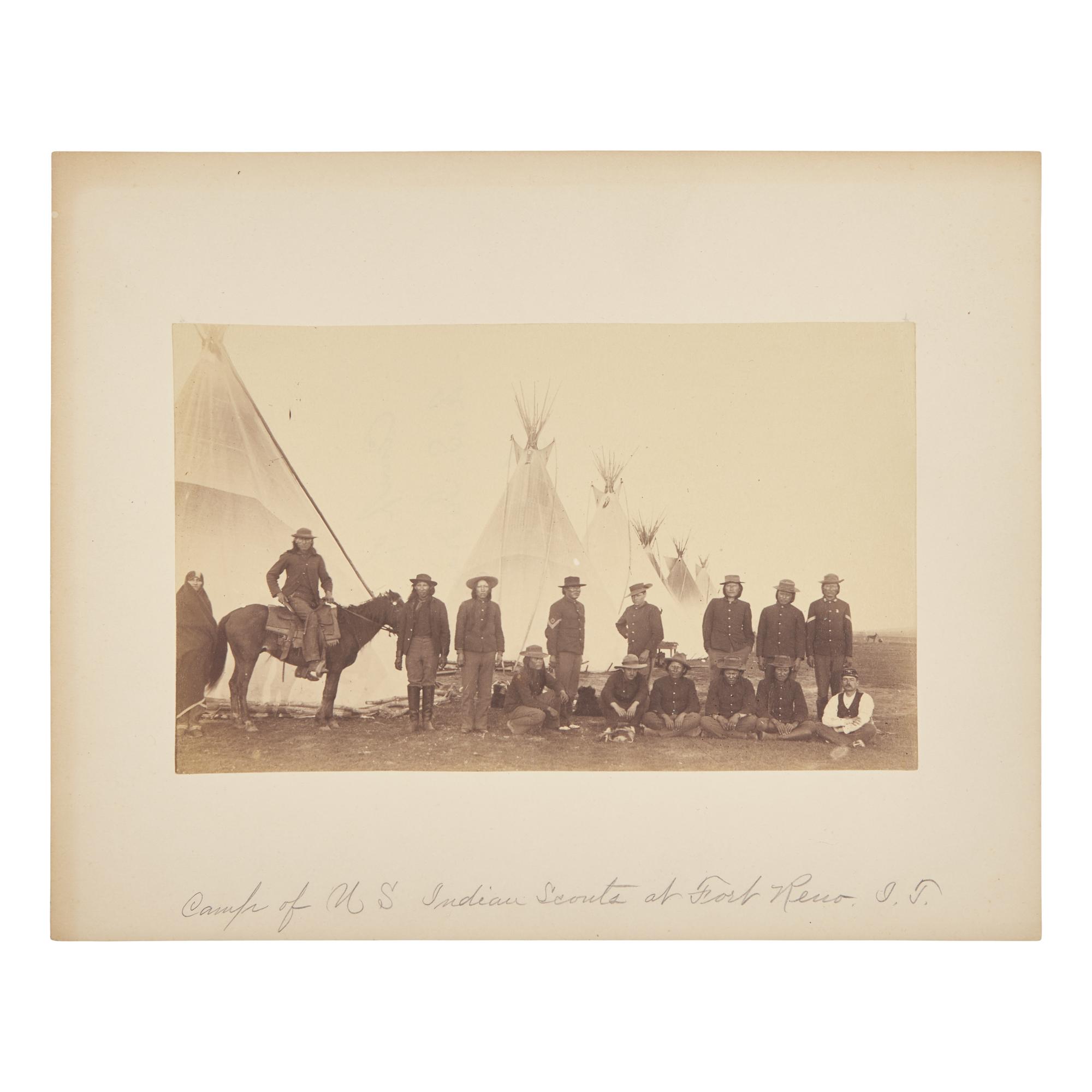 [Native-Americana] Photograph of soldiers and Indian scouts at Fort Reno, Indian Territory