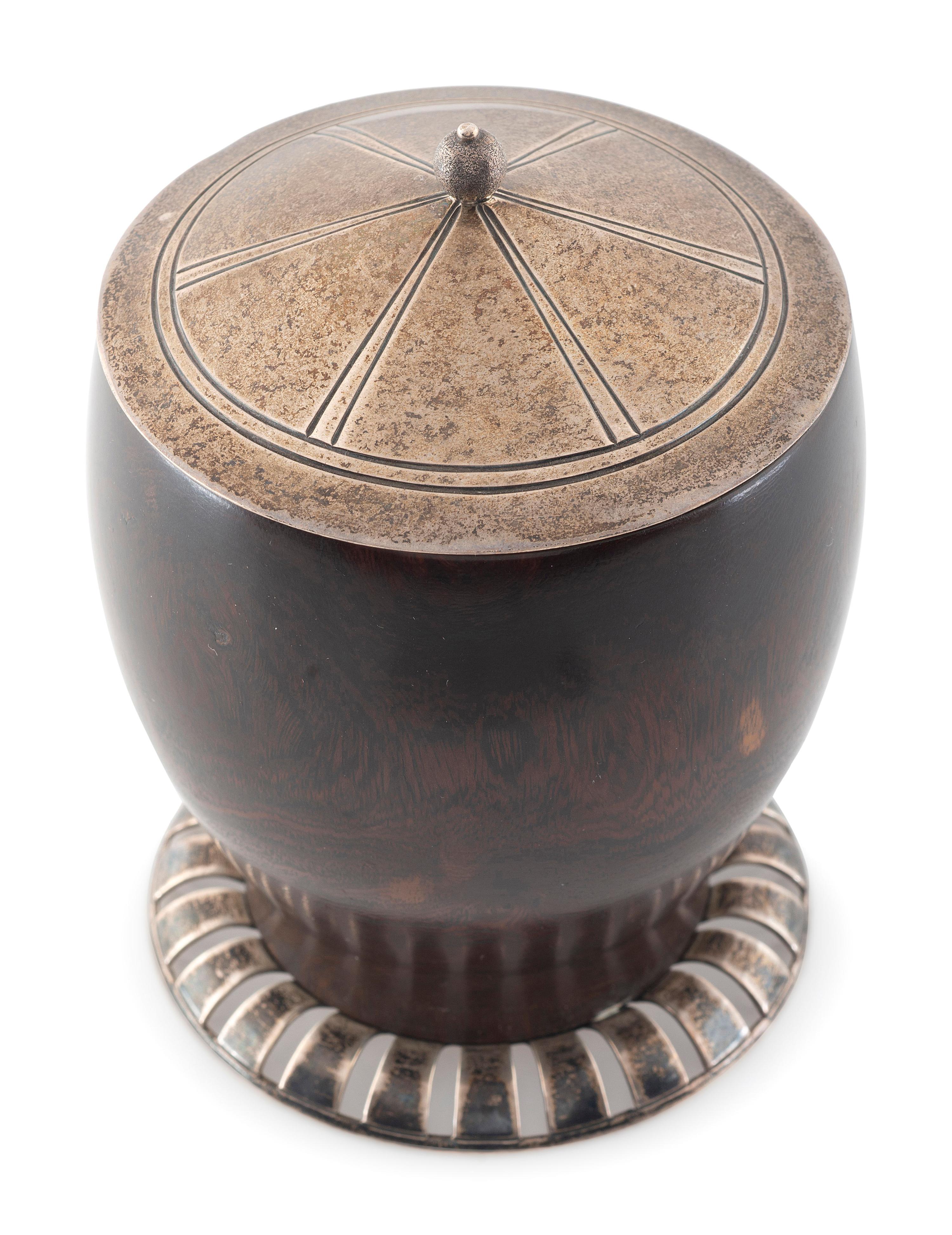 Sterling Silver and Ironwood Lidded Jar