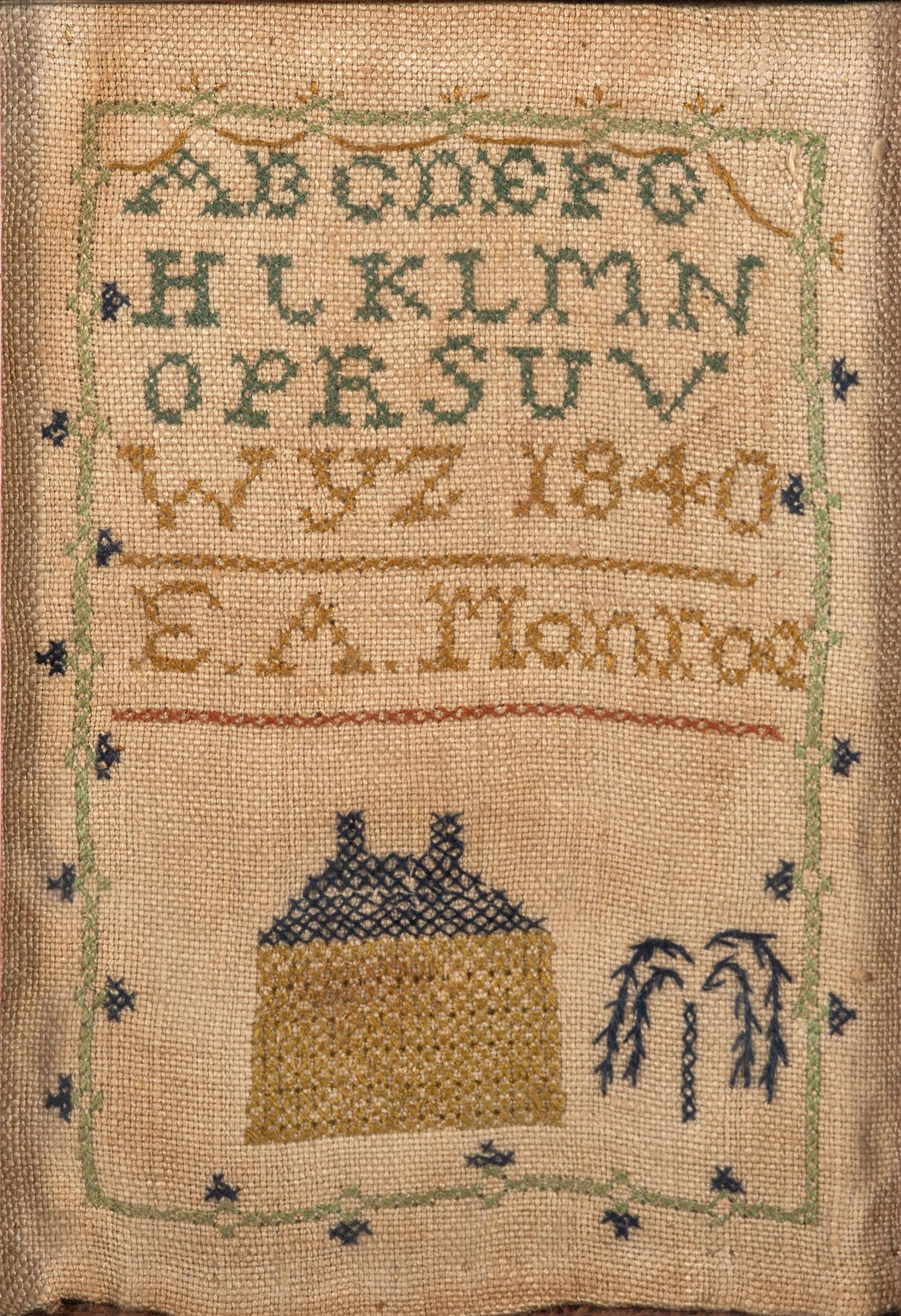 Three Needlework Alphabet Samplers, Including a Rare Apron