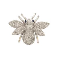 White Gold and Diamond Bee Pin