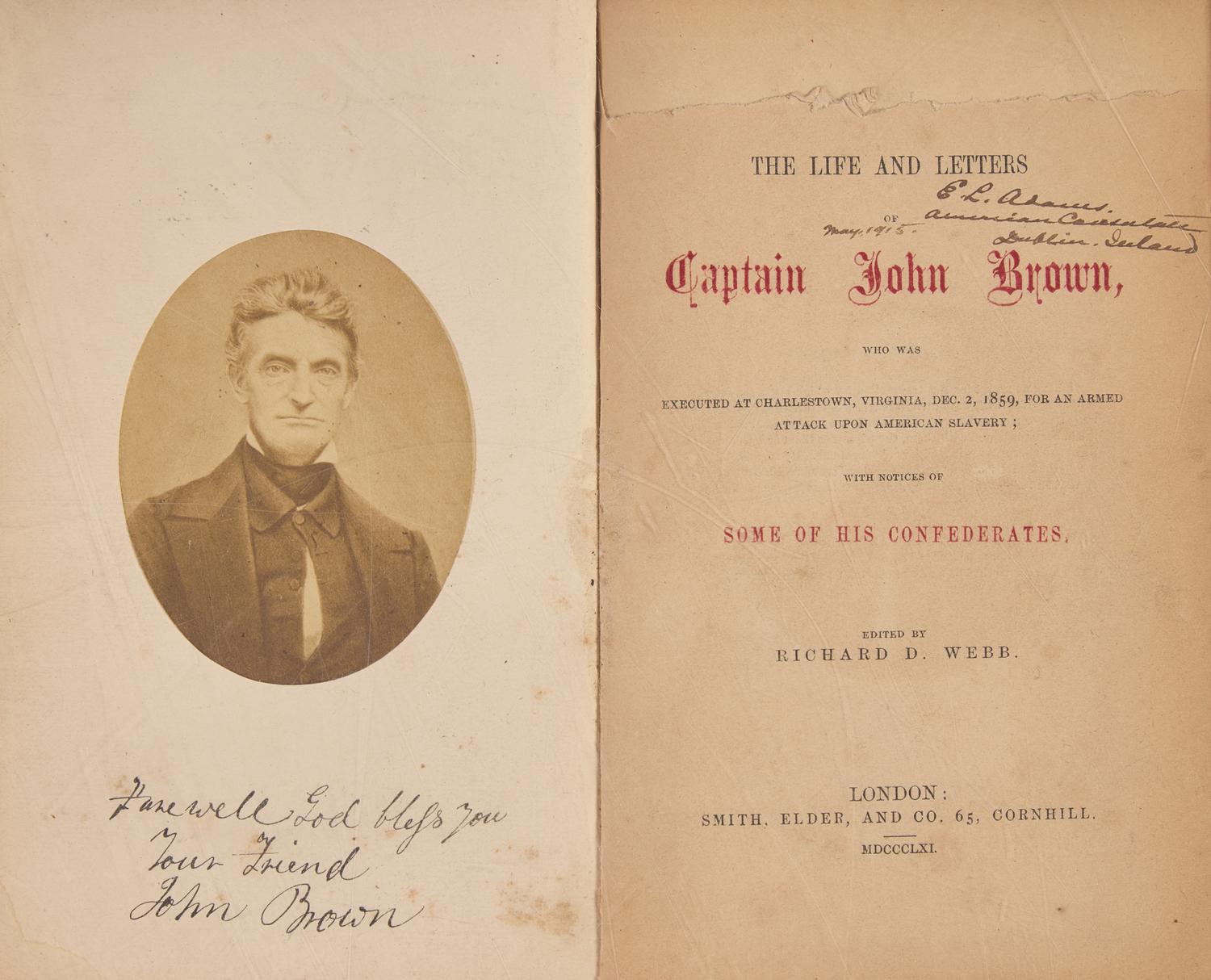 [African-Americana] Webb, Richard D. The Life and Letters of Captain John Brown ...