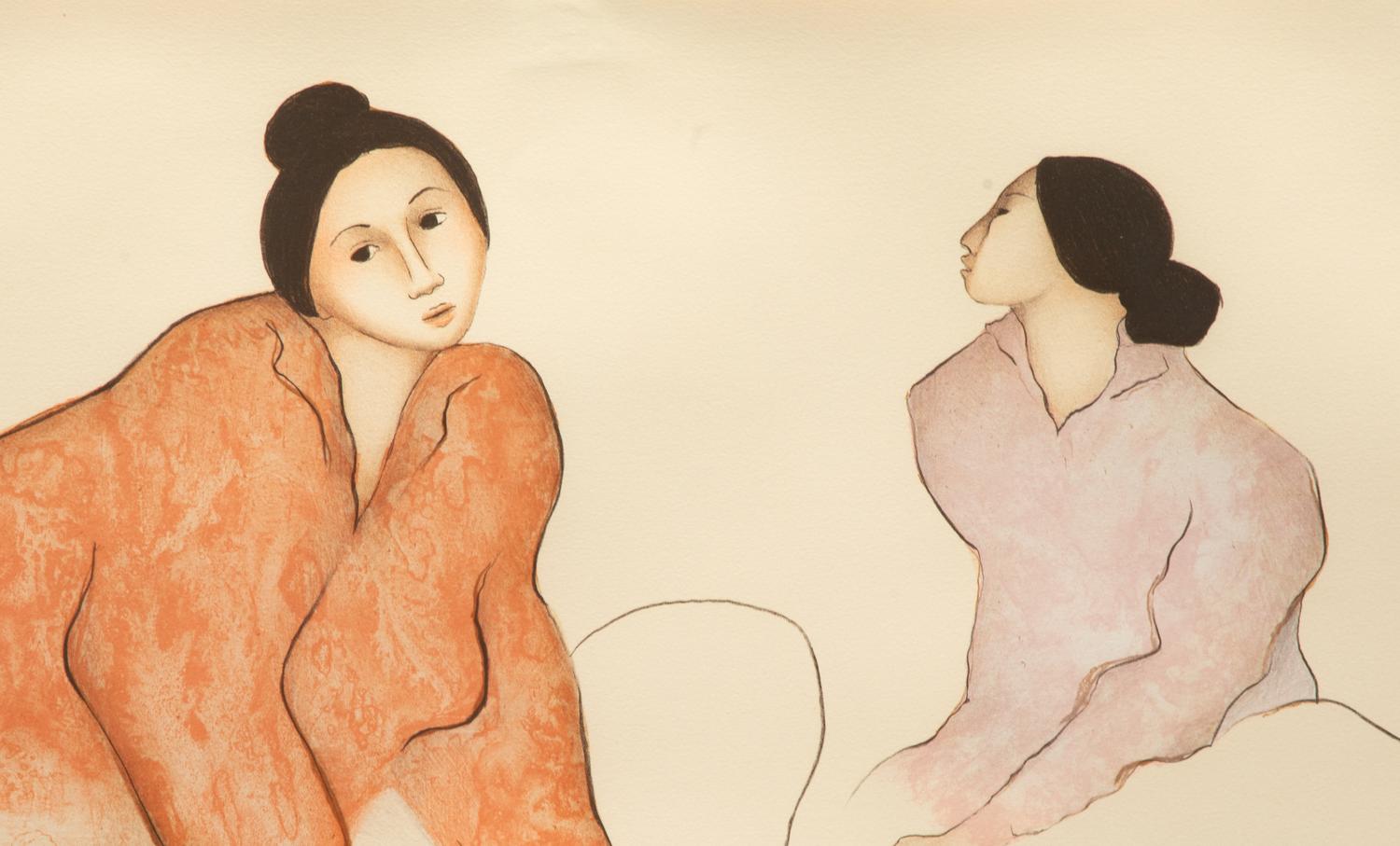 Two Works: Two Maidens, edition 34/100, Two Women and a Baby edition 131/200