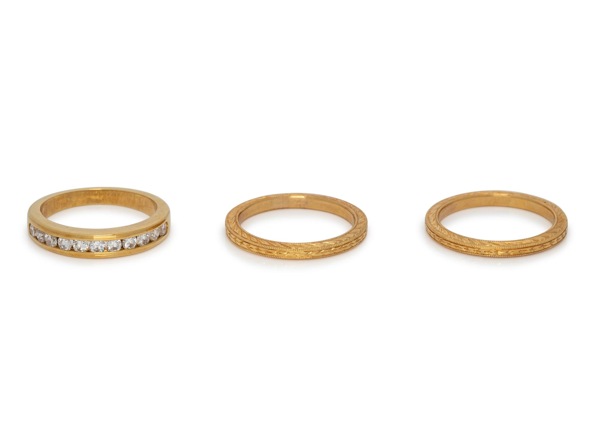 COLLECTION OF YELLOW GOLD RINGS