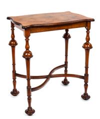 A Late Victorian Walnut Occasional Table Height 28 3/4 x width 24 x depth 16 inches. — LATE 19TH CENTURY