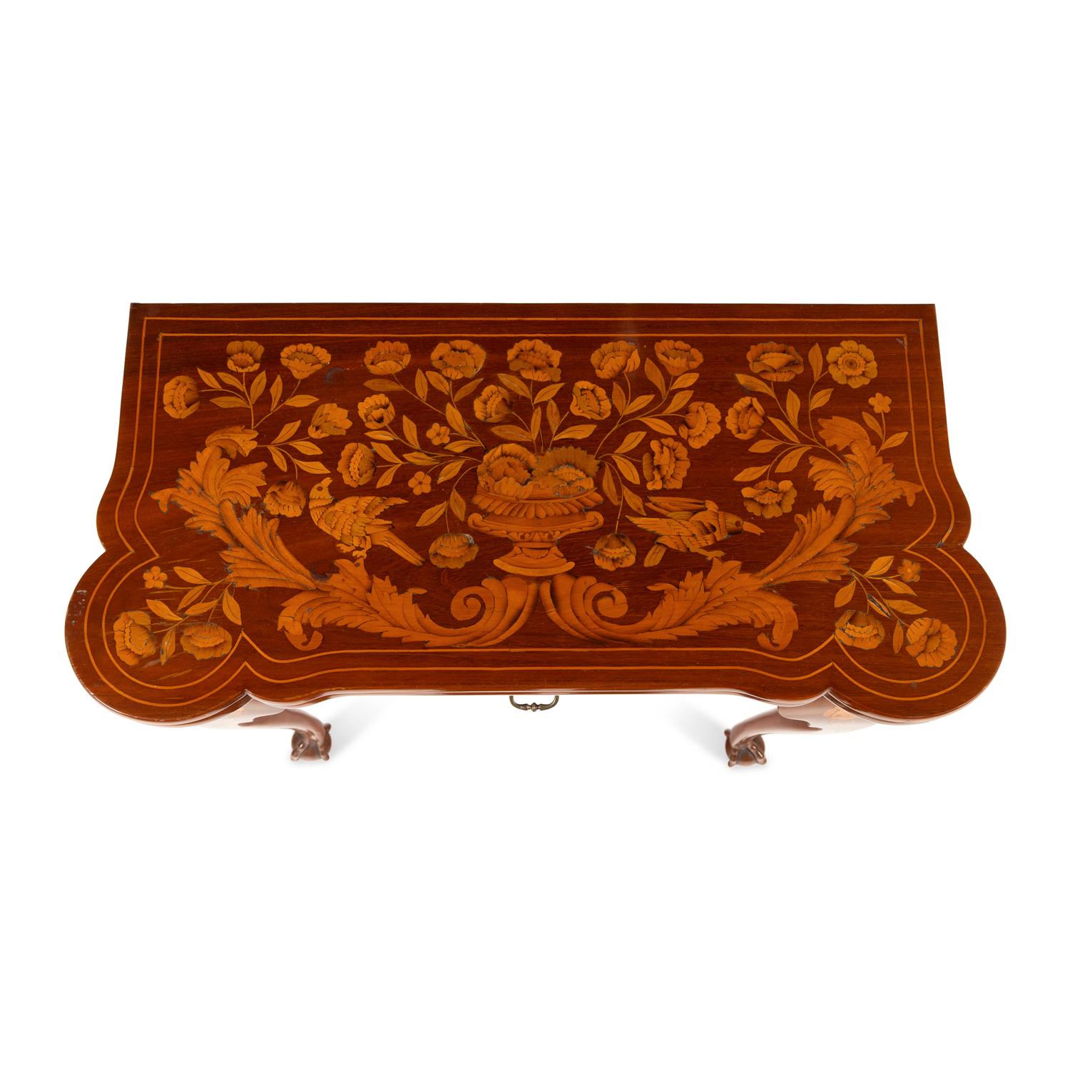 A Dutch Mahogany and Marquetry Card Table