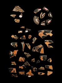 42 Attic Red-Figured Vase Fragments