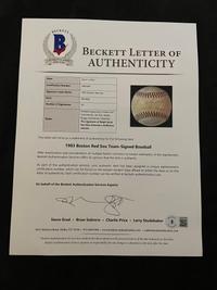 A 1983 Boston Red Sox Team Signed Autograph Baseball with 29 Signatures (Beckett Authentication Services Letter BAS Certified),