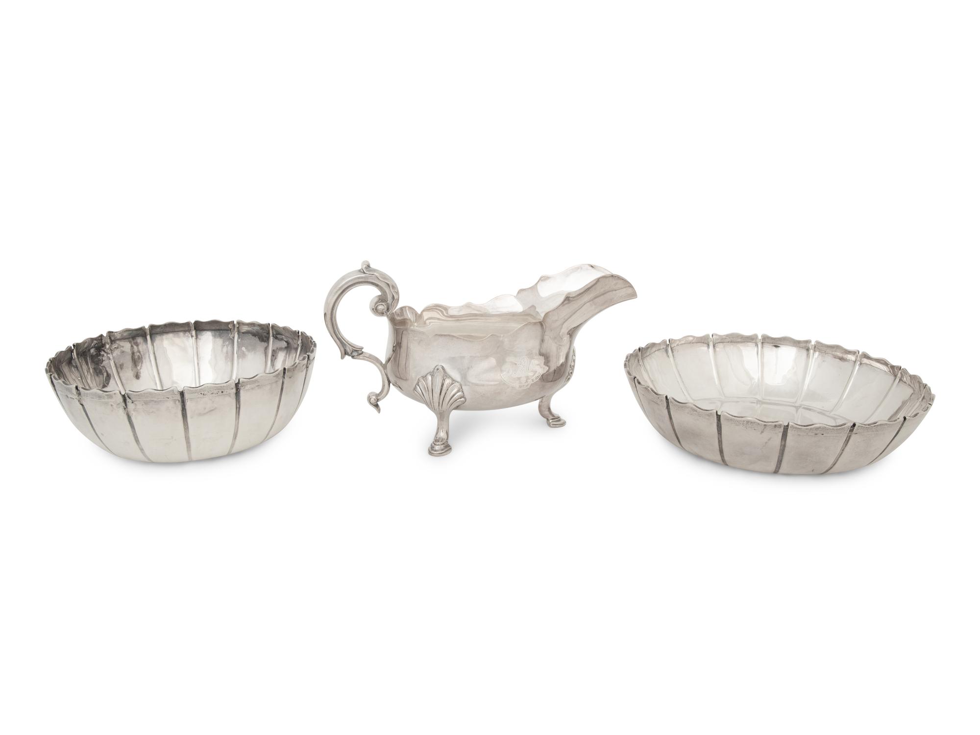 Two English Silver Open Bowls — Sebastian and James Crespell, London, 1768-69