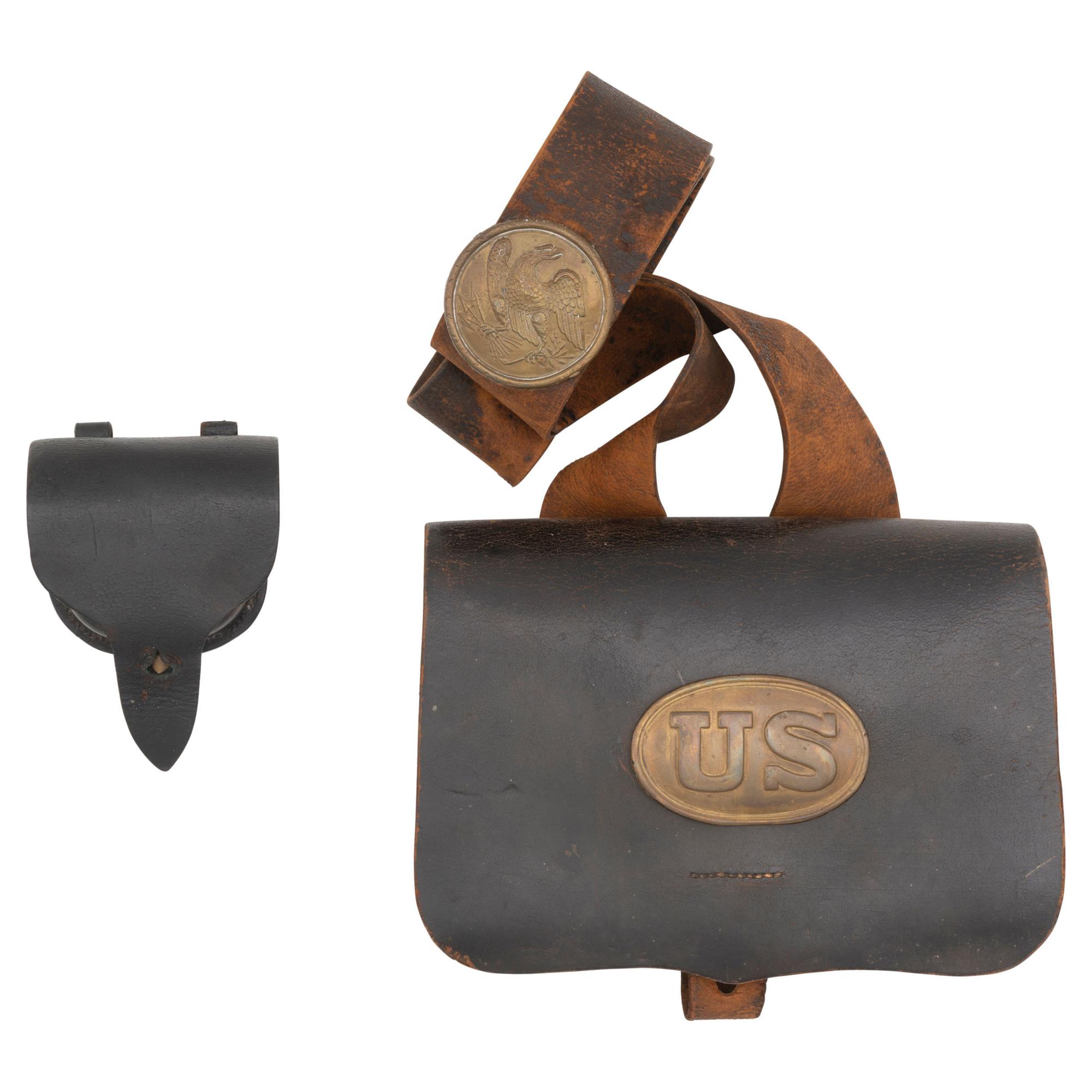 US Pattern of 1861 J.B. Thaxter Contract Cartridge Box with Box Plate, Sling, Breast Plate and a Cap Pouch