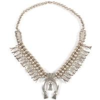 Navajo Silver Squash Blossom Necklace