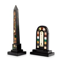 Two Grand Tour Specimen Marble Desk Articles