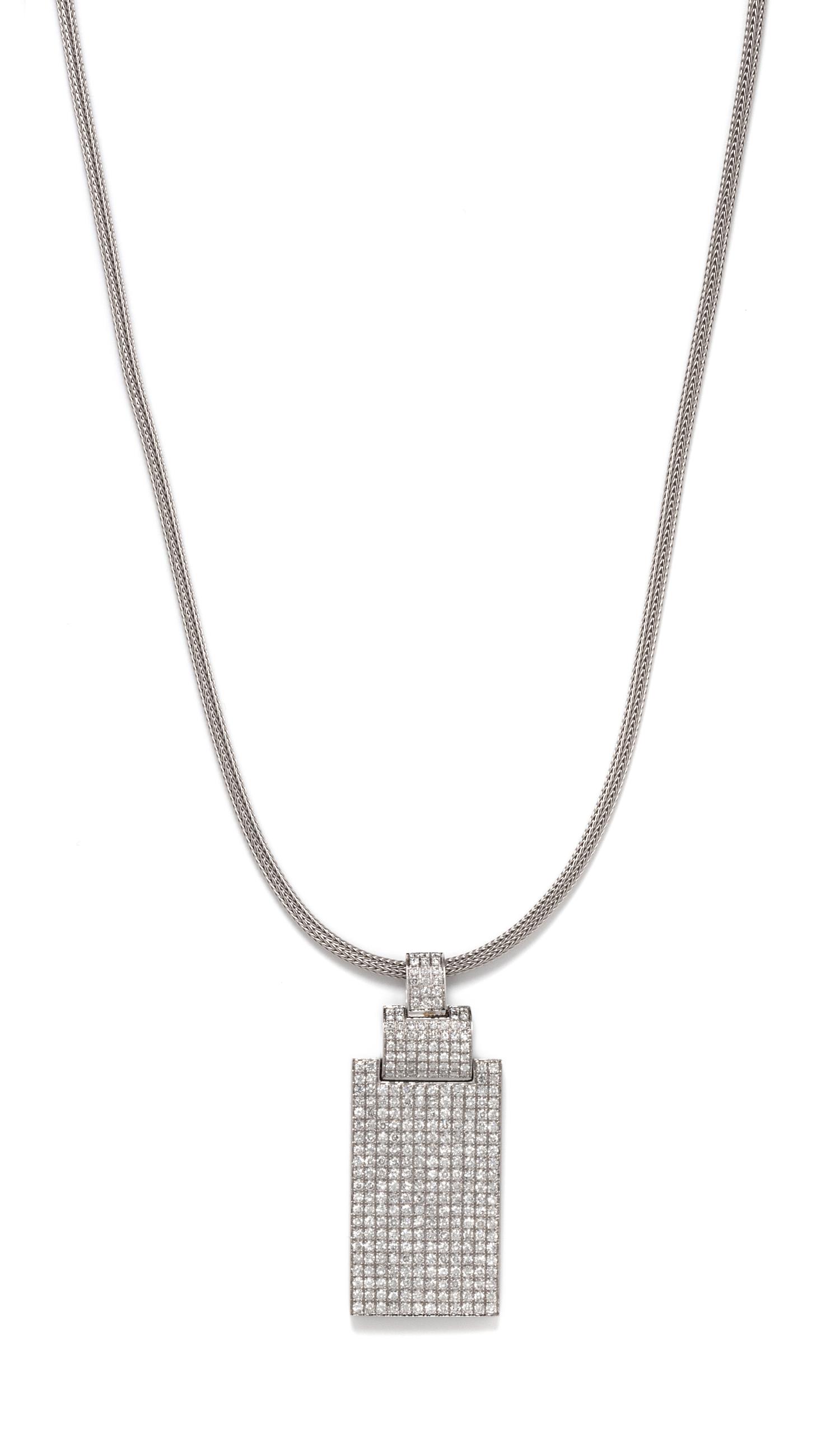 An 18 Karat White Gold and Diamond Pendant/Necklace, 15.00 dwts.