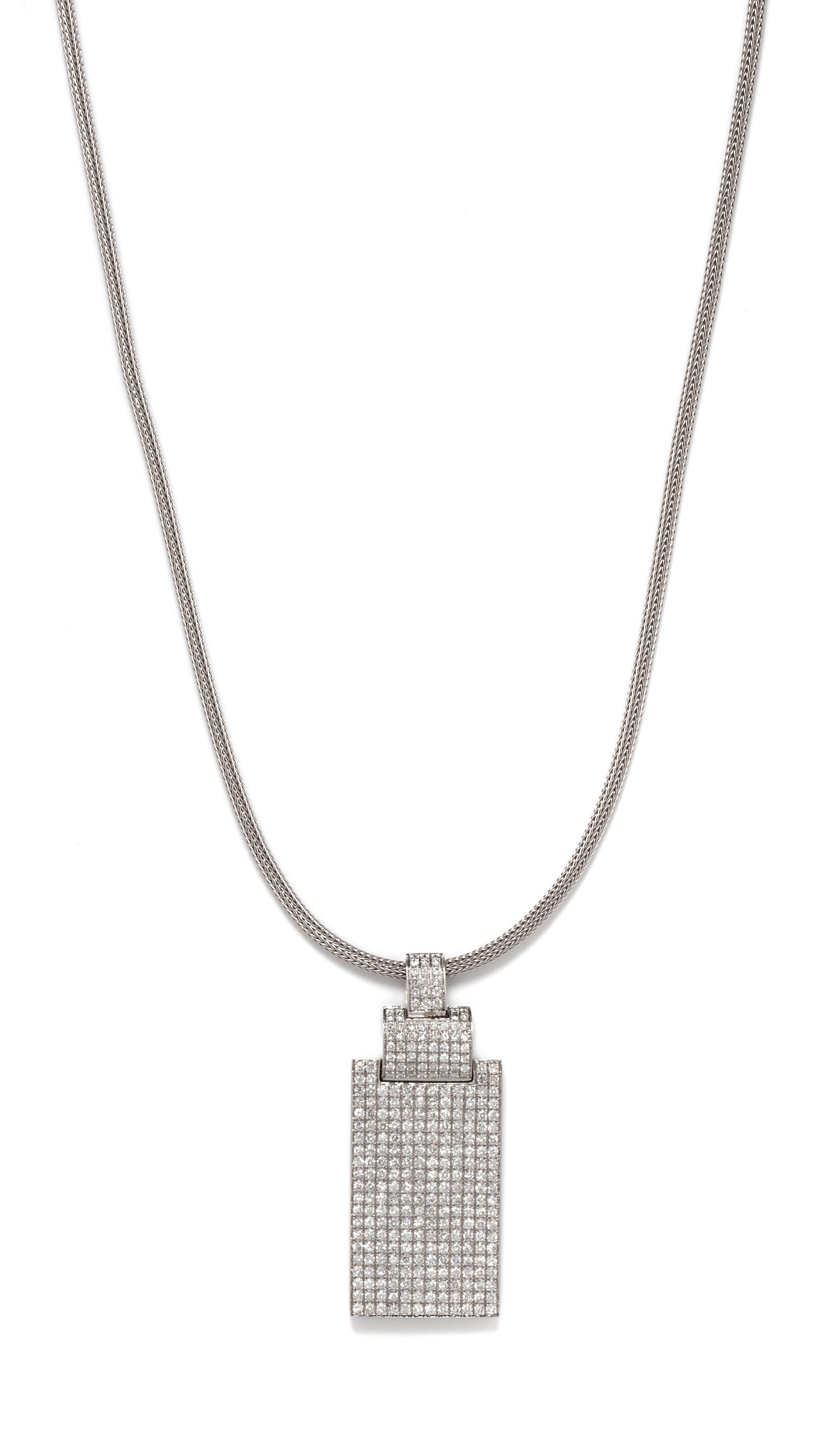 An 18 Karat White Gold and Diamond Pendant/Necklace, 15.00 dwts.