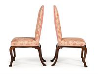 A Pair of William and Mary Style Marquetry Side Chairs