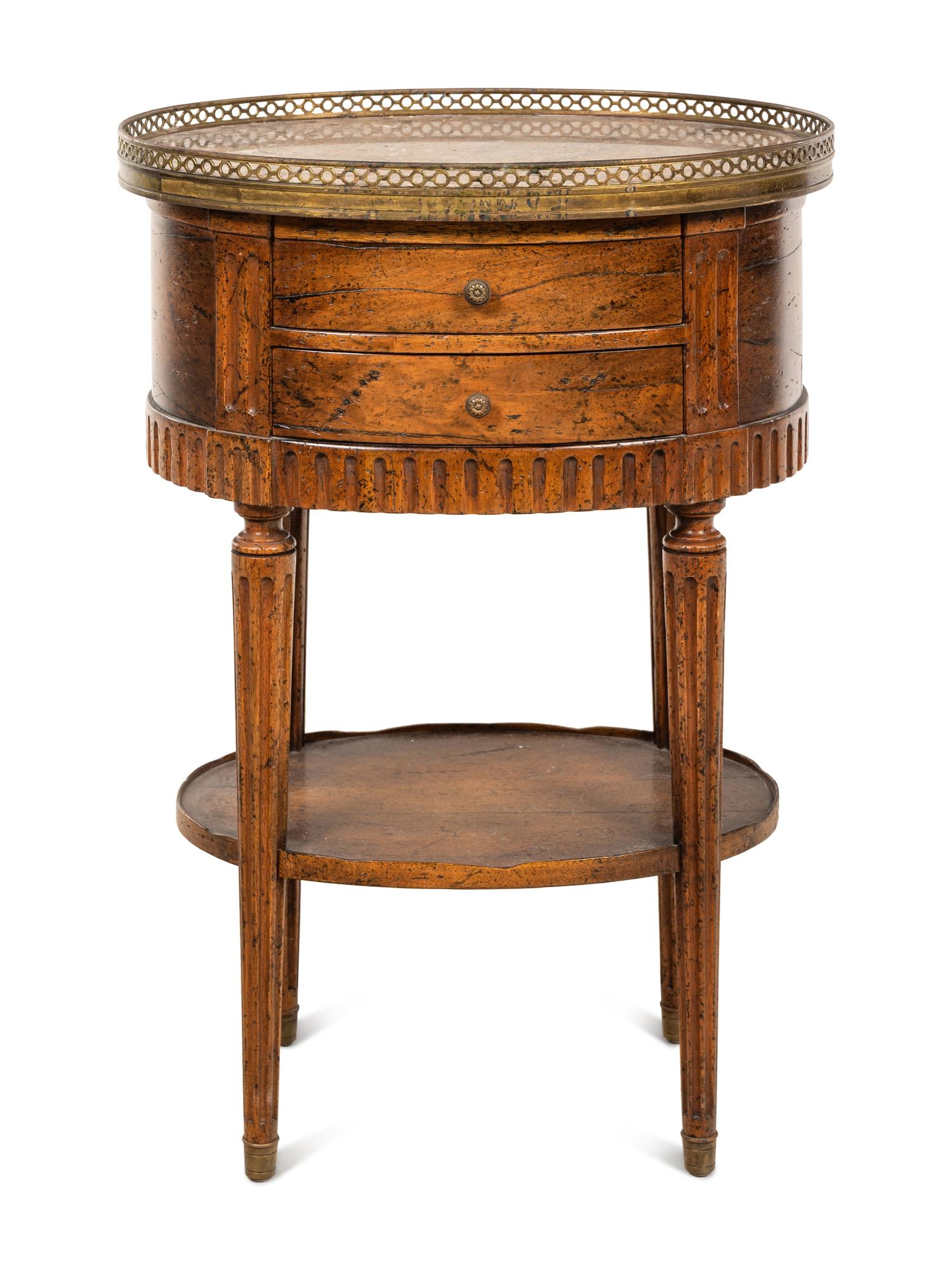 A Doris Dessauer Designed Louis XVI Style Marble-Top Gueridon