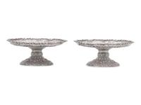 A Pair of Sterling Silver Floral Repousse Tazzas, Tiffany & Co., New York, NY, Circa 1880