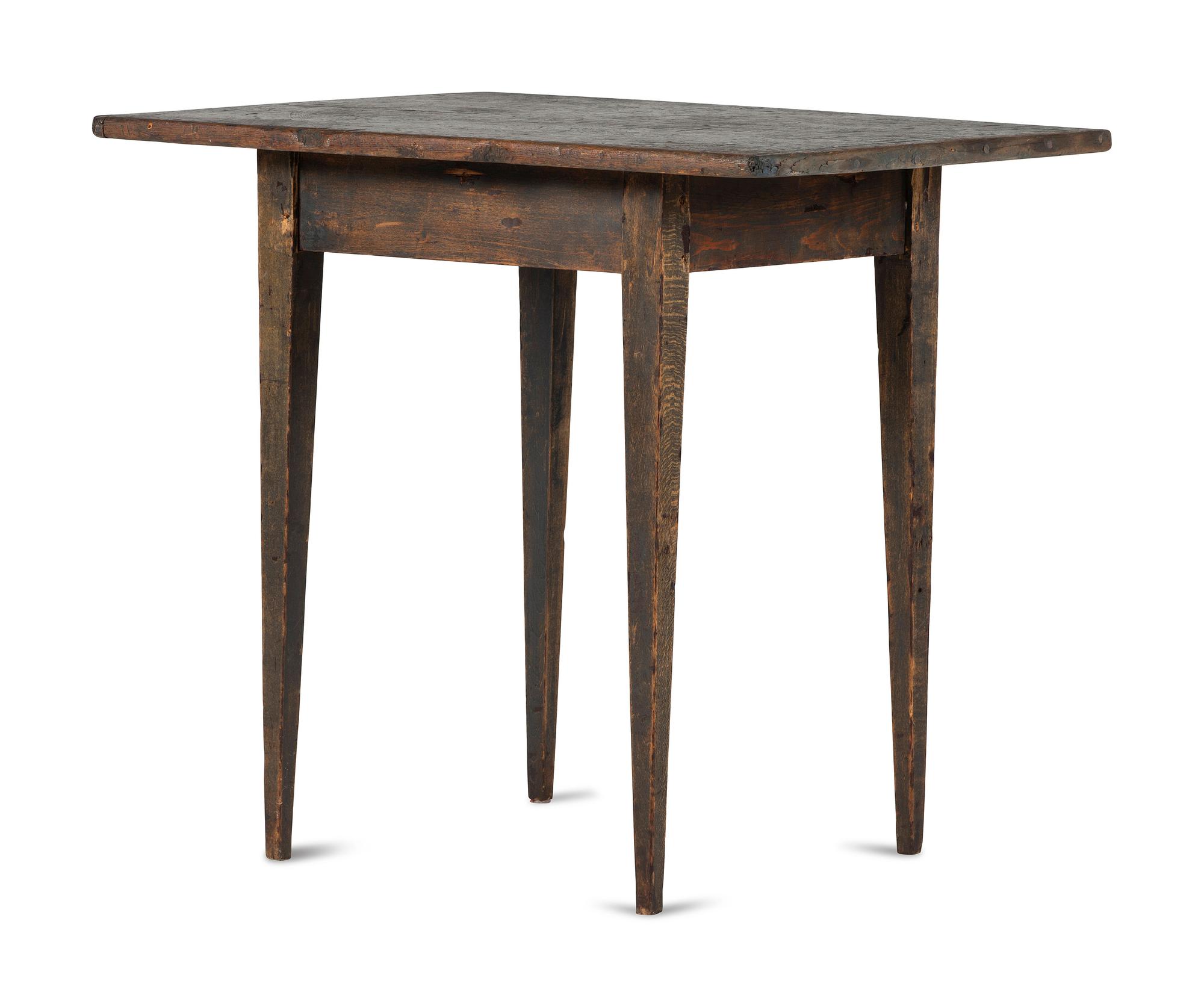 A Country Federal Black-Painted Tavern Table