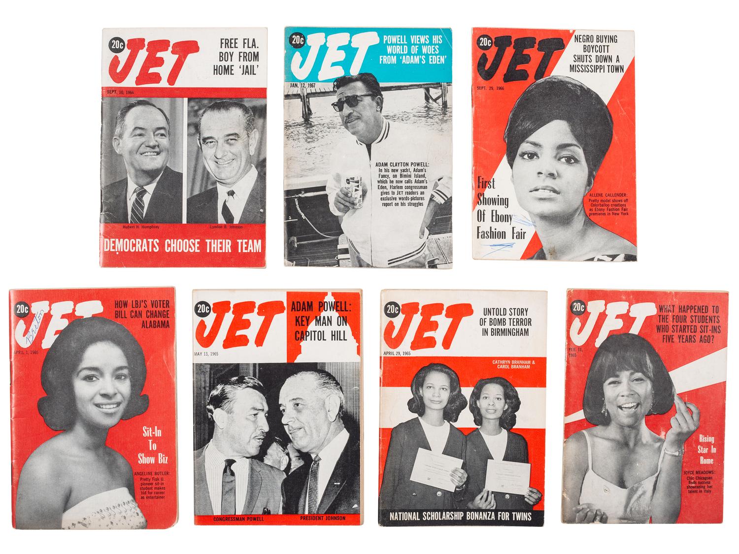 [CIVIL RIGHTS]. Jet . 13 issues (incomplete run). Chicago, IL: Johnson Publishing Co., September 1964-May 1968.