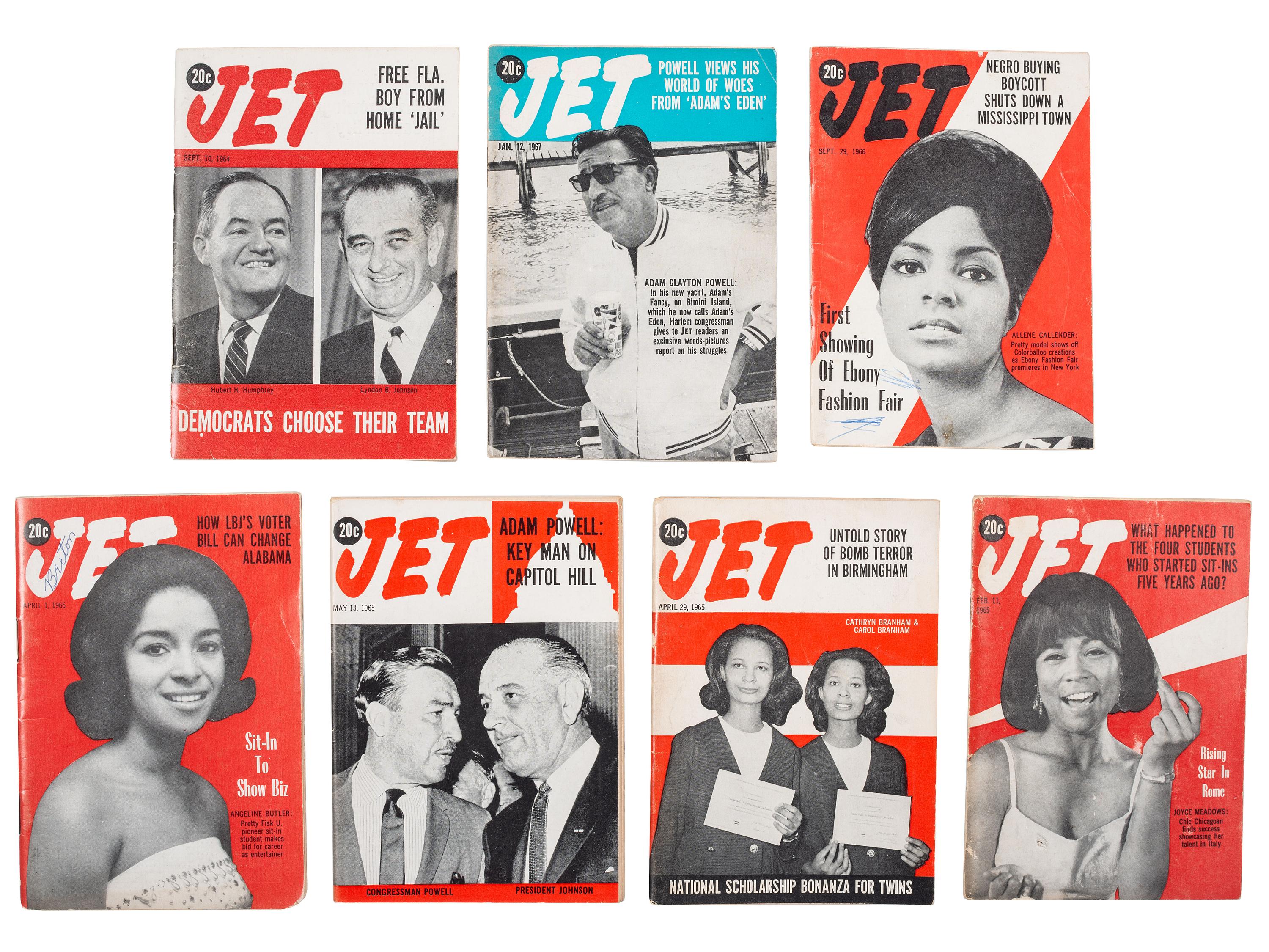 [CIVIL RIGHTS]. Jet . 13 issues (incomplete run). Chicago, IL: Johnson Publishing Co., September 1964-May 1968.