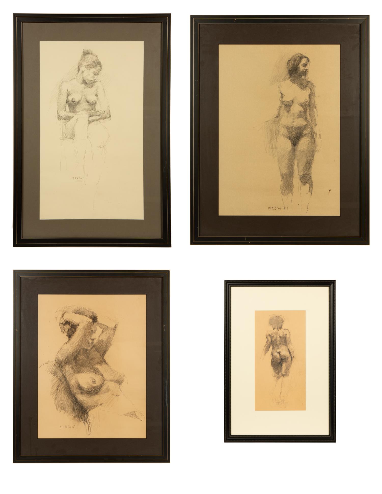 Untitled Nude Models (Three Framed Works)
