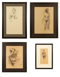 Untitled Nude Models (Three Framed Works)