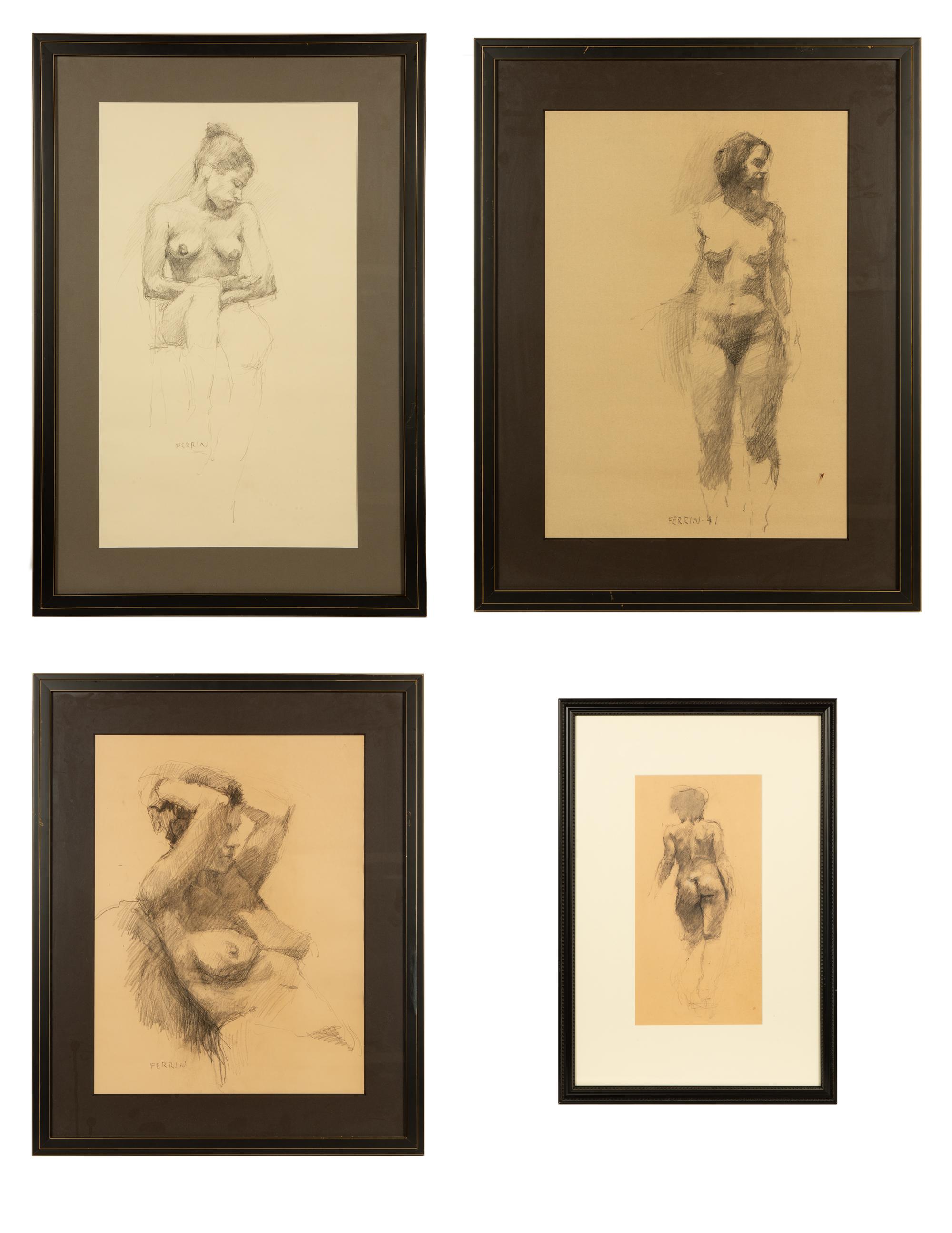 Untitled Nude Models (Three Framed Works)