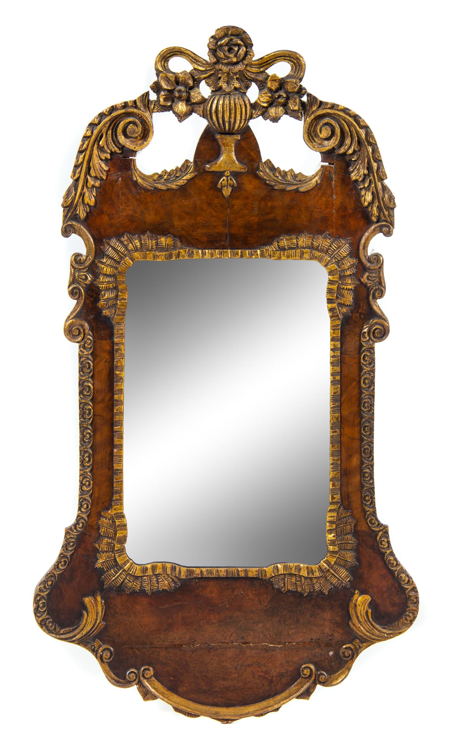 A George III Style Parcel Gilt Mirror