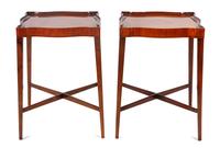 A Pair of Chippendale Style Walnut End Tables Height 24 1/2 x width 17 x depth 17 inches. — 20TH CENTURY