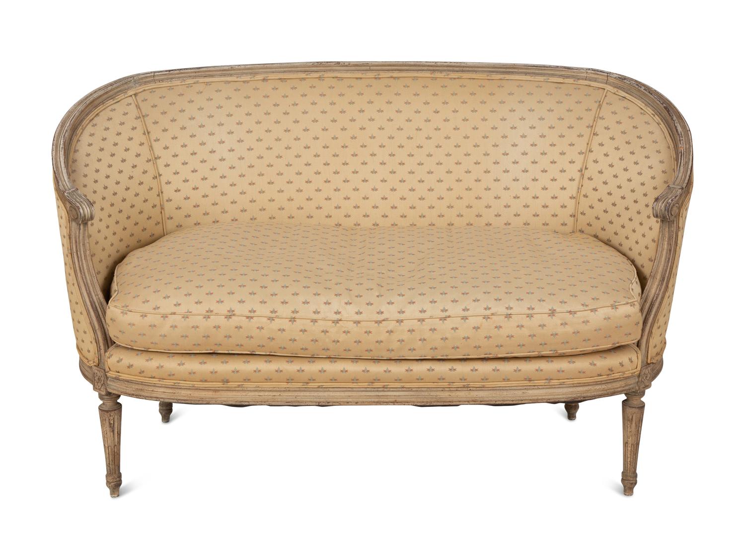 A Louis XVI Style Painted and Upholstered Settee — 20TH CENTURY