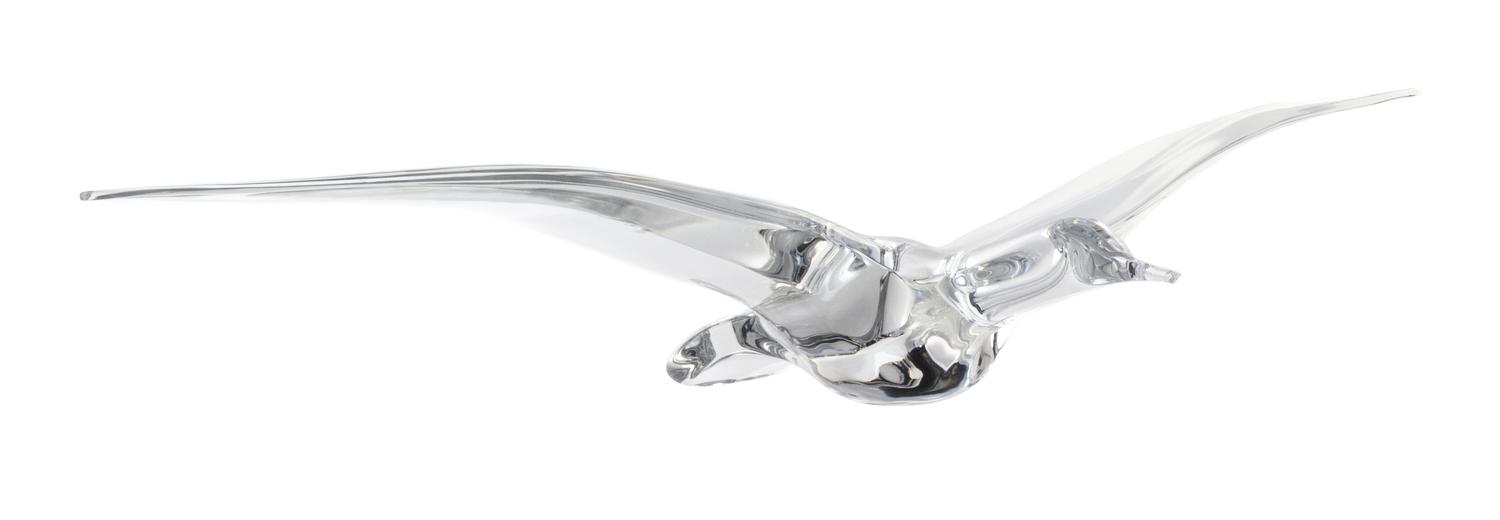 A Daum Glass Model of a Seagull Length over wings 30 inches.
