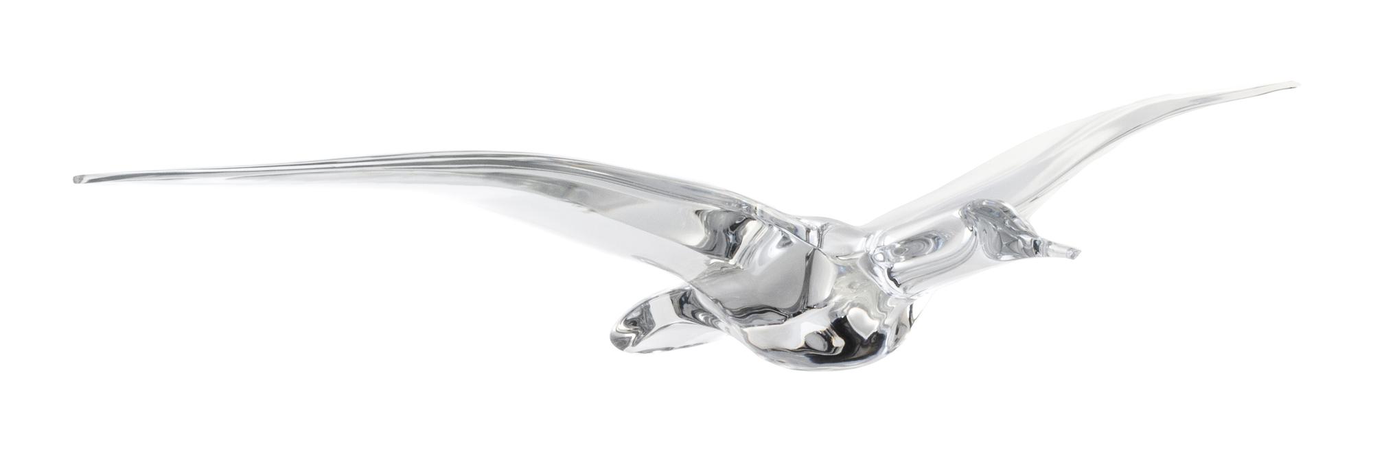A Daum Glass Model of a Seagull Length over wings 30 inches.