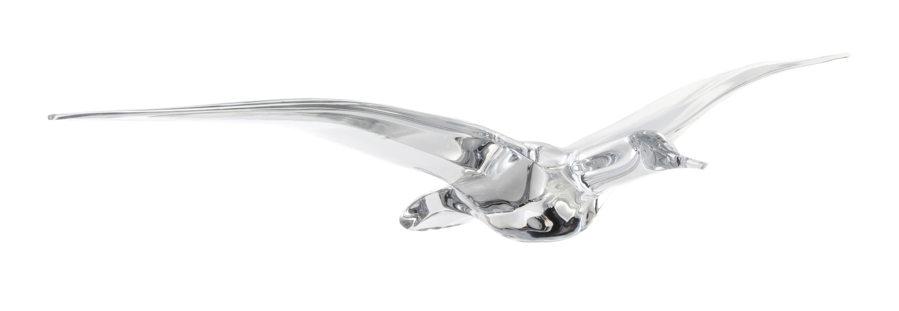A Daum Glass Model of a Seagull Length over wings 30 inches.