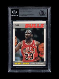 A Michael Jordan Signed Autograph 1987 Fleer Basketball Card No. 59 With Period Signature (Beckett Authentication Services BAS Certified)