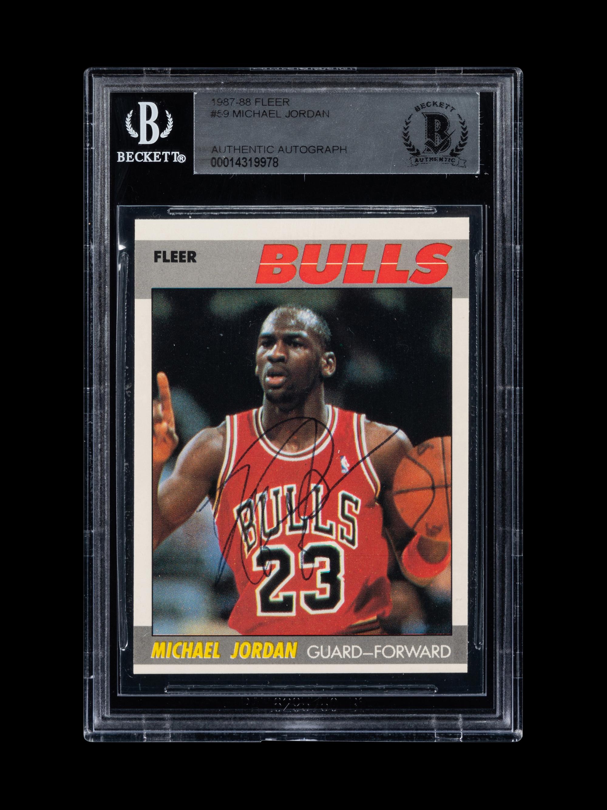 A Michael Jordan Signed Autograph 1987 Fleer Basketball Card No. 59 With Period Signature (Beckett Authentication Services BAS Certified)