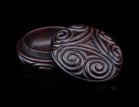 A Carved Zitan Wood 'Ruyi' Covered Box